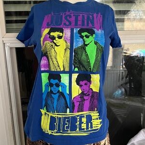 Blue Graphic Justin Bieber T-Shirt
